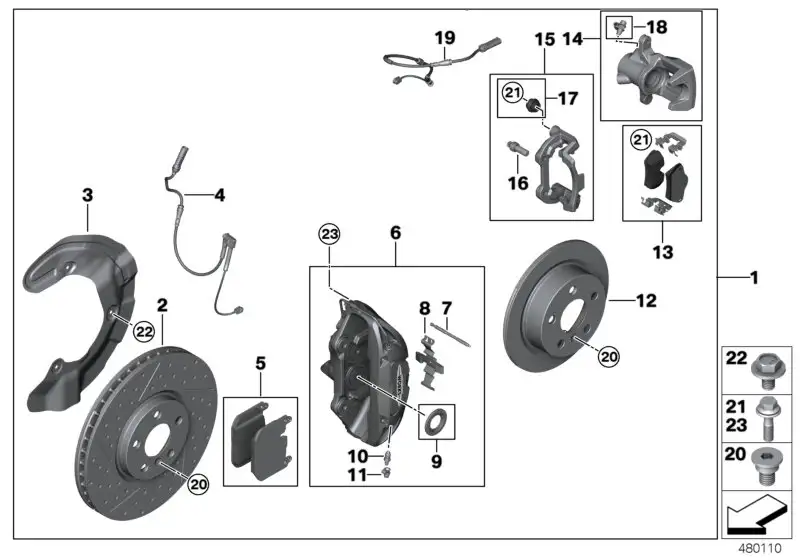 BMW Dichtungssatz Bremssattel F54 F55 F56 F57 F60 34106868397