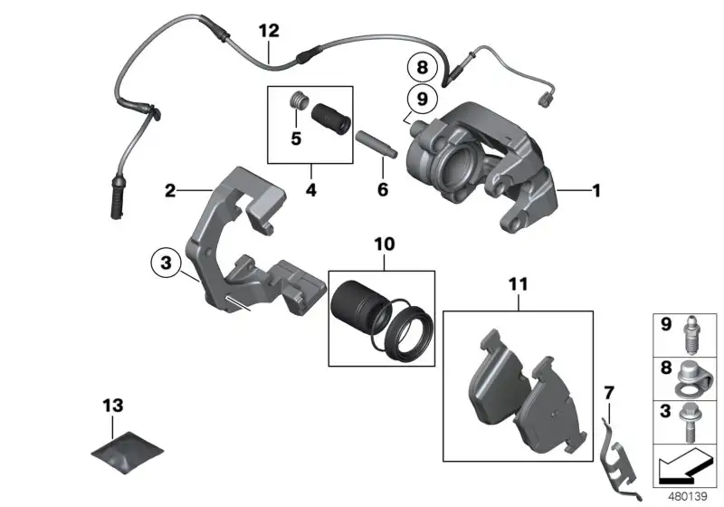 BMW Dichtungssatz Bremssattel E60 E61 E63 E64 34216765212 - Bildp
