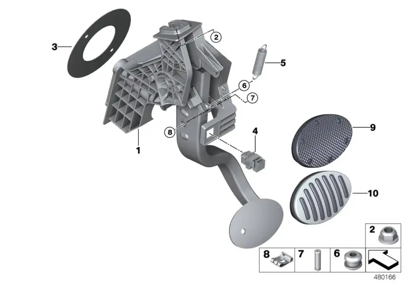 BMW Fusshebelwerk komplett F54 F55 F56 F57 F60 35006858613