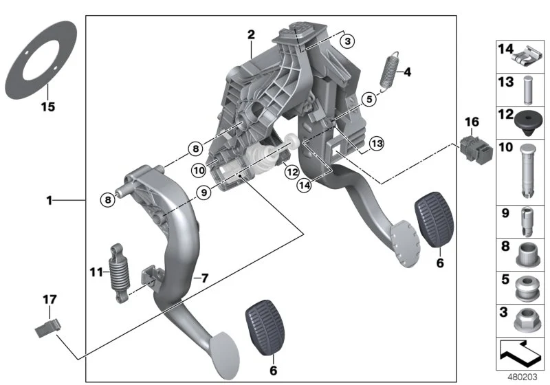 BMW Pedalüberzug F39 F20 F44 F45 F46 F48 35206860691