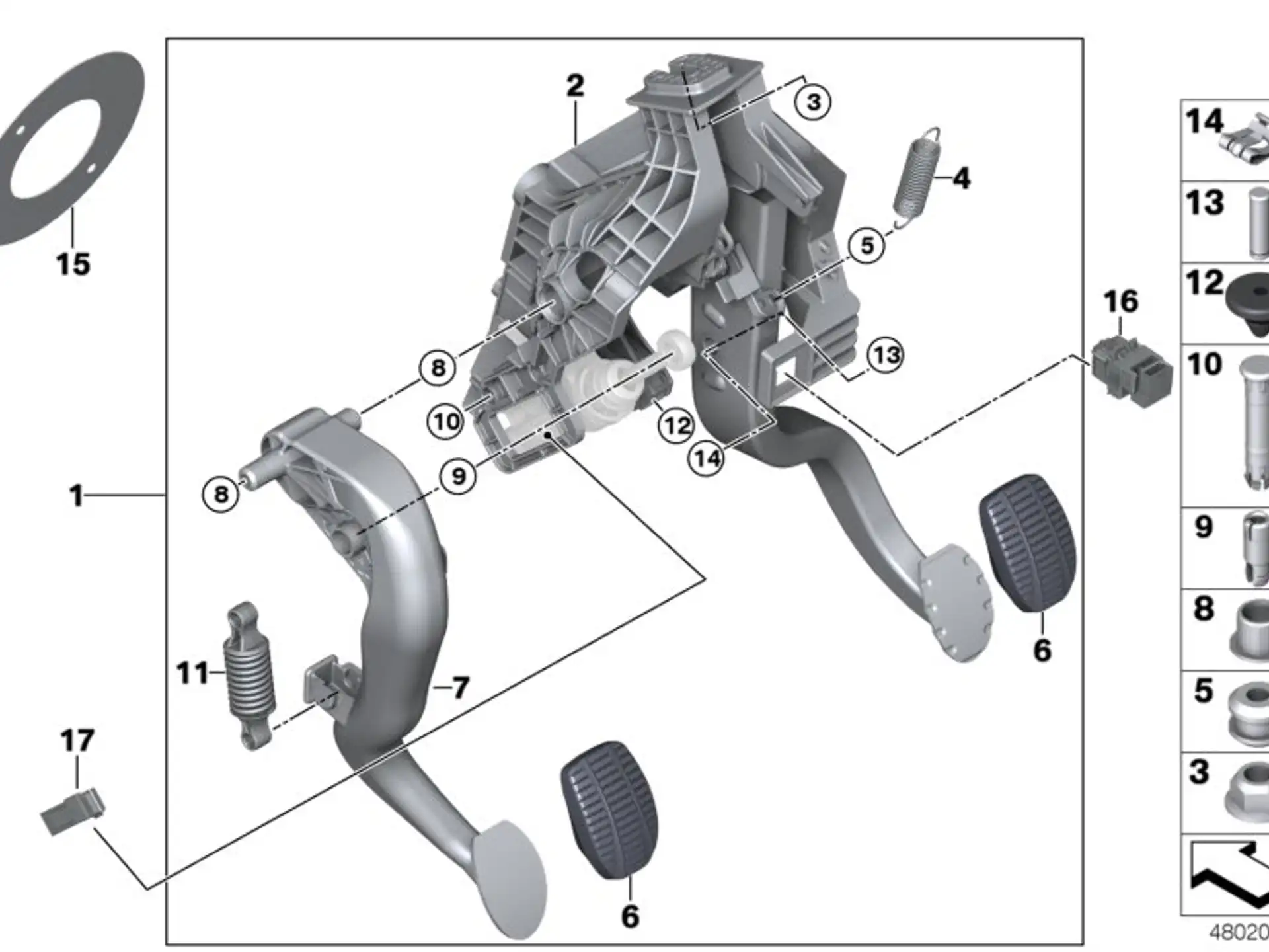 BMW Pedalüberzug F39 F20 F44 F45 F46 F48 35206860691
