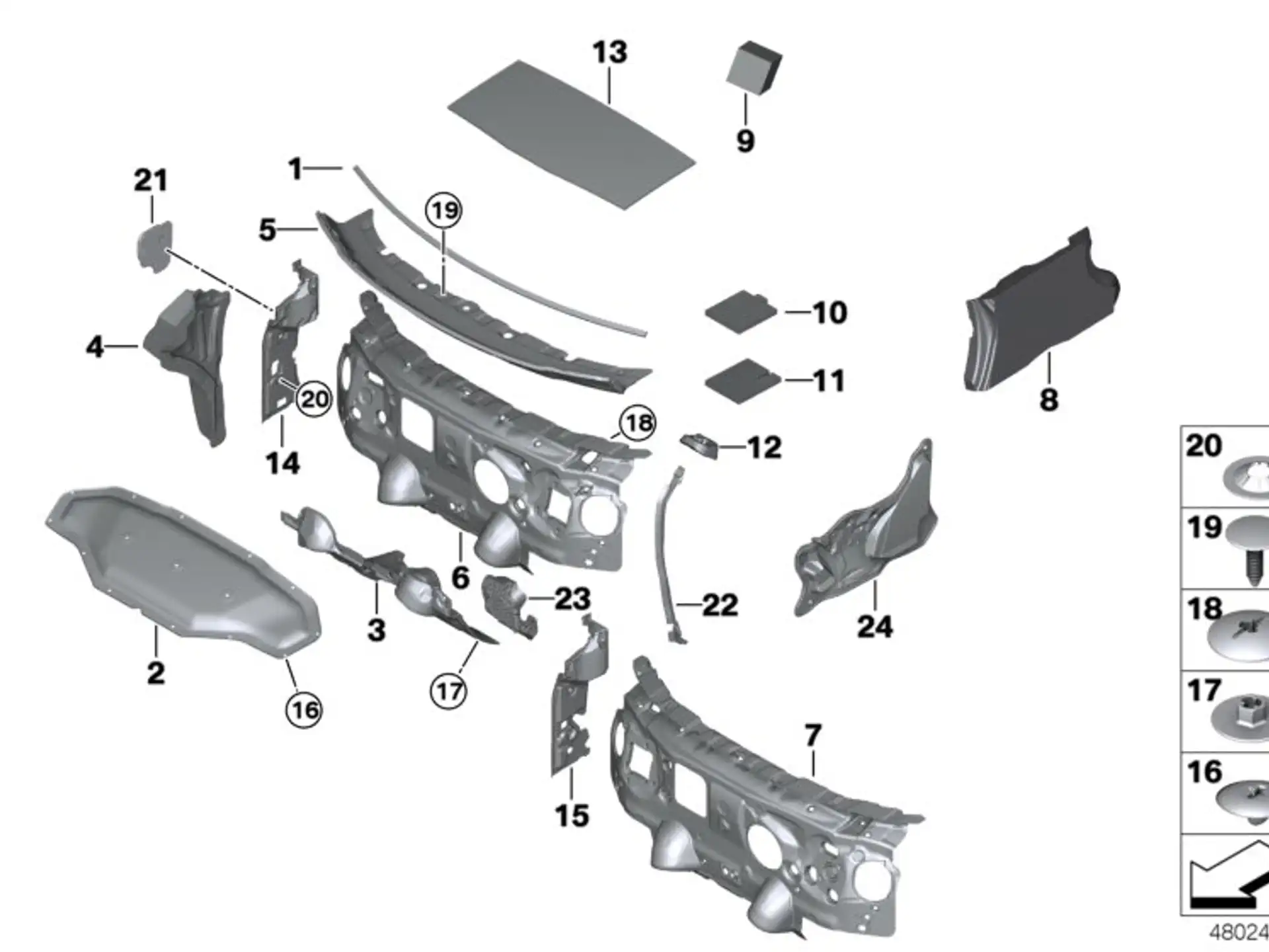 BMW Schallisolierung Frontklappe F45 F46 51487298866