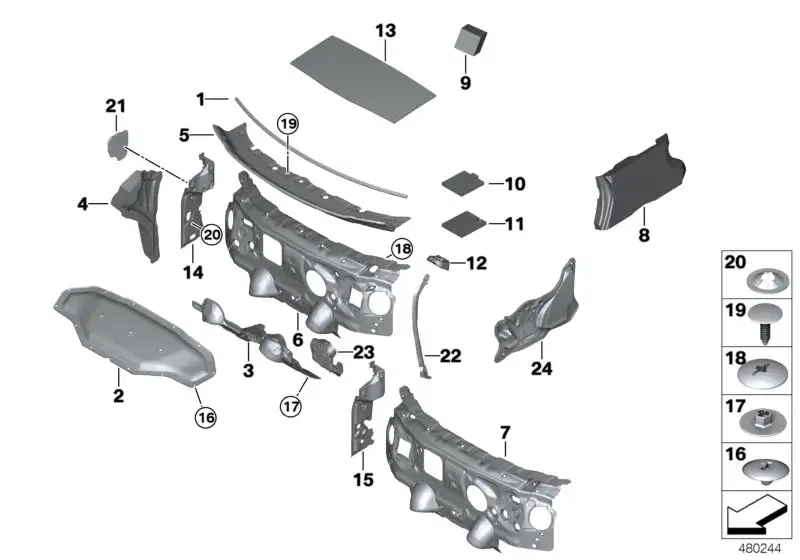 BMW Schallisolierung Frontklappe F39 F48 51487471230