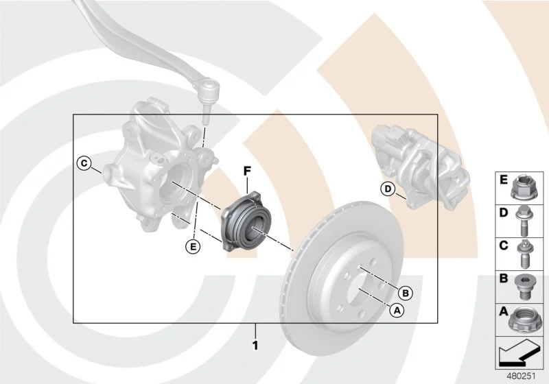 BMW Reparatursatz Radlager hinten F04 F06 F07 F10 F11 F12 F13 33412450667