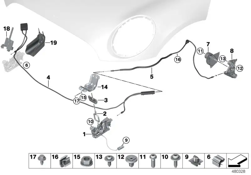 BMW Halter Schliessbügel F54 41007351339