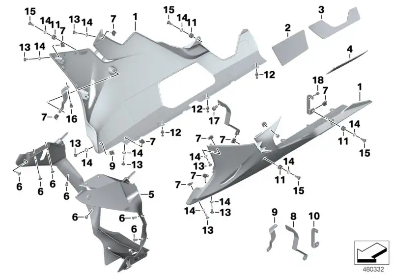 BMW Motorspoiler links K46 46638551117