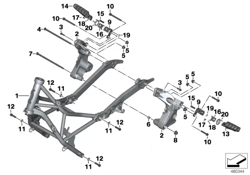 BMW Rastblech Soziusfussraste K18 46718527079