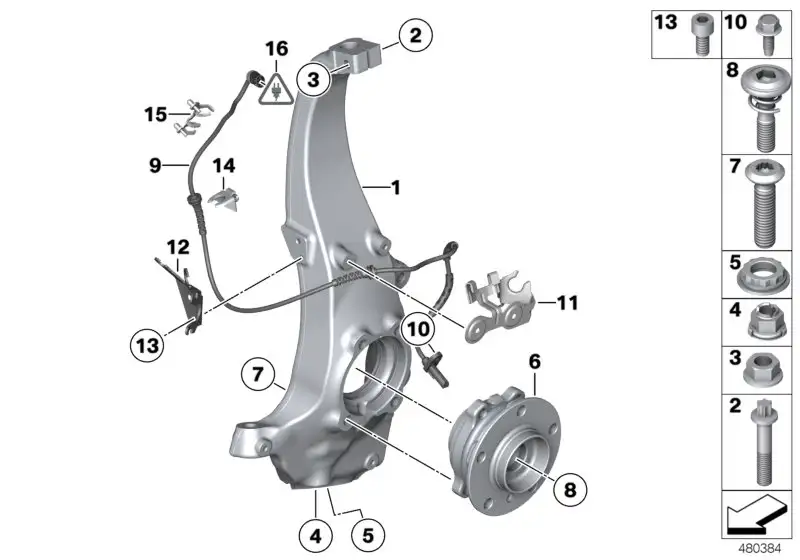 BMW Schwenklager links F06 F10 F11 F12 F13 31216777751 - Bildposi