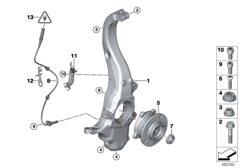 BMW Schwenklager rechts 31216869870 - Bildposition 01