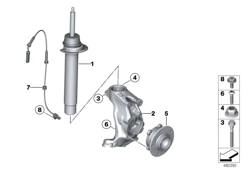 BMW Federbein vorn 31316880944 - Bildposition 01