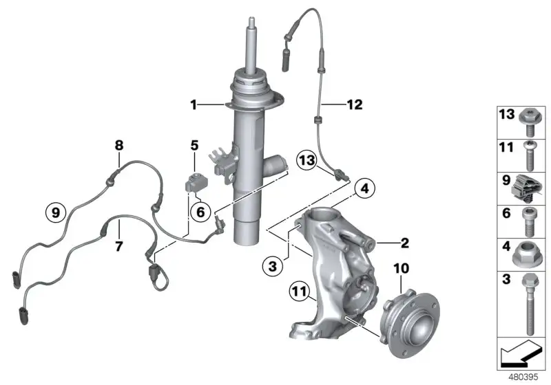 BMW Federbein vorn links F31 37116793901 - Bildposition 01