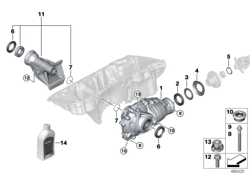 BMW Vorderachsgetriebe F02 F07 F10 F11 F20 F21 F22 F23 F25 F26 F3