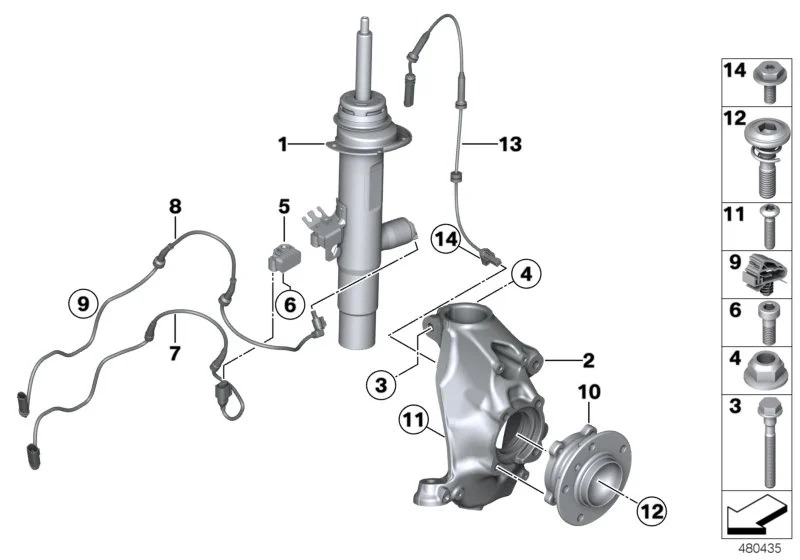 BMW Federbein vorn links 37116865539