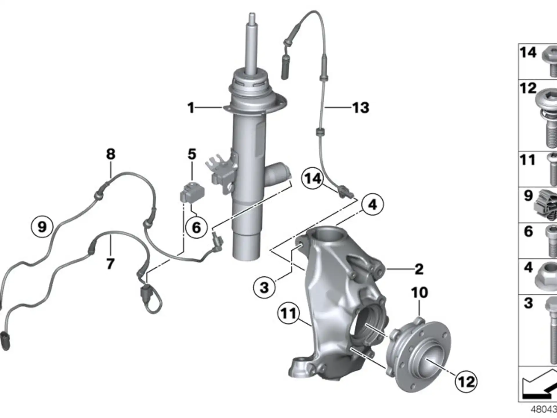 BMW Federbein vorn links 37116865539