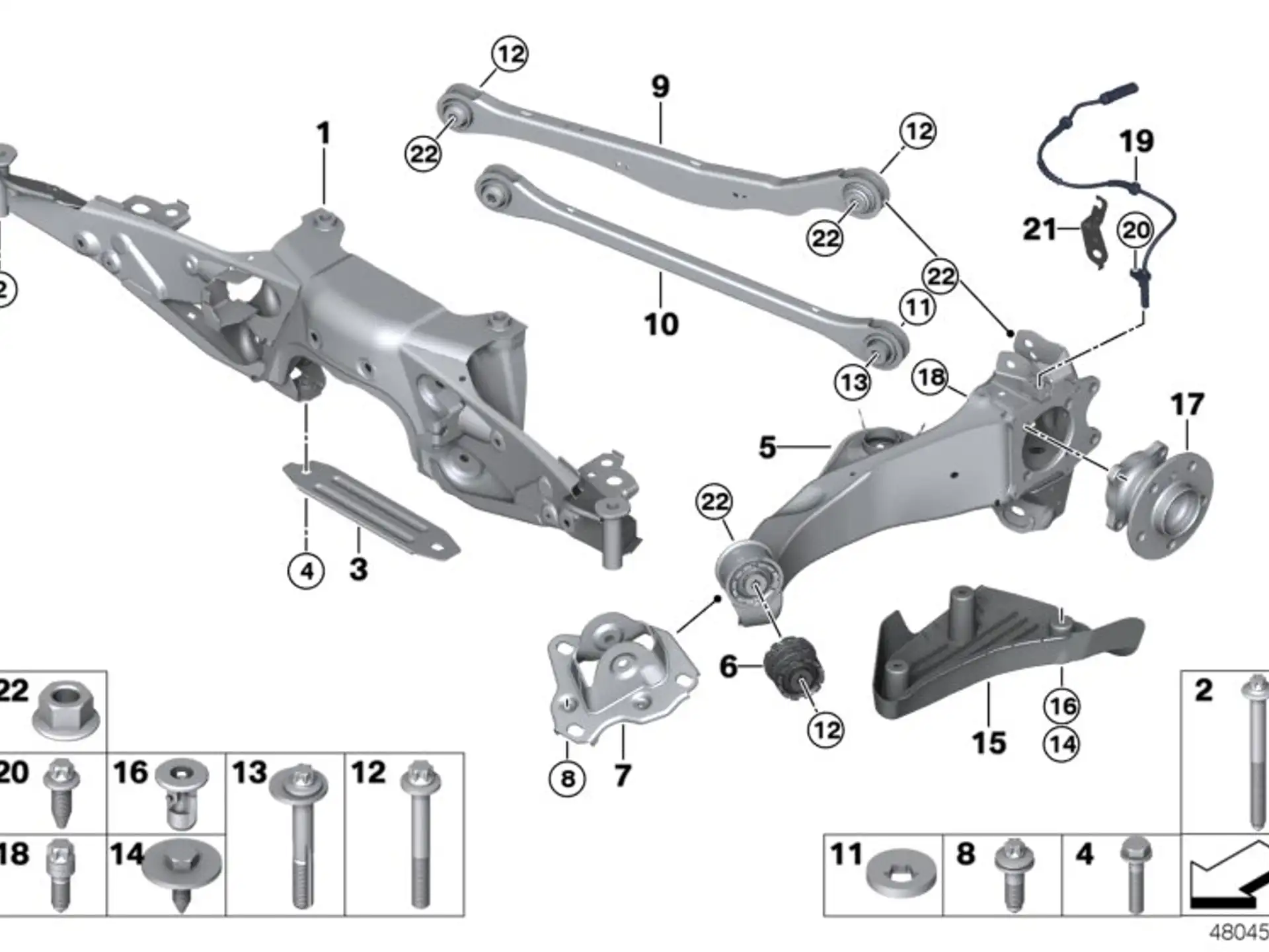 BMW ASA-Schraube mit Flansch F39 F20 F44 F45 F46 F48 I01 F54 F55 F56 F56E F57 F60 33326858053