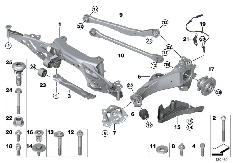BMW Halter Bremsschlauch hinten links F39 F20 F44 F45 F46 F48 F54
