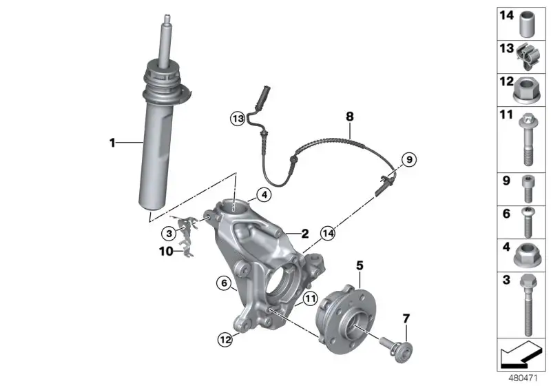 BMW Schwenklager rechts F55 F56 F56E F57 31216876644 - MINI F55,
