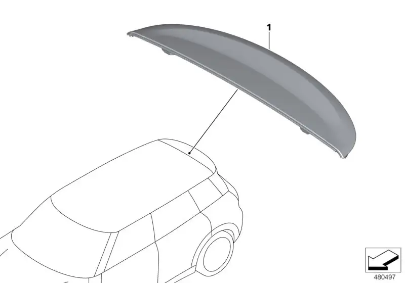 BMW Heckspoiler grundiert F54 51127448154 - MINI F54