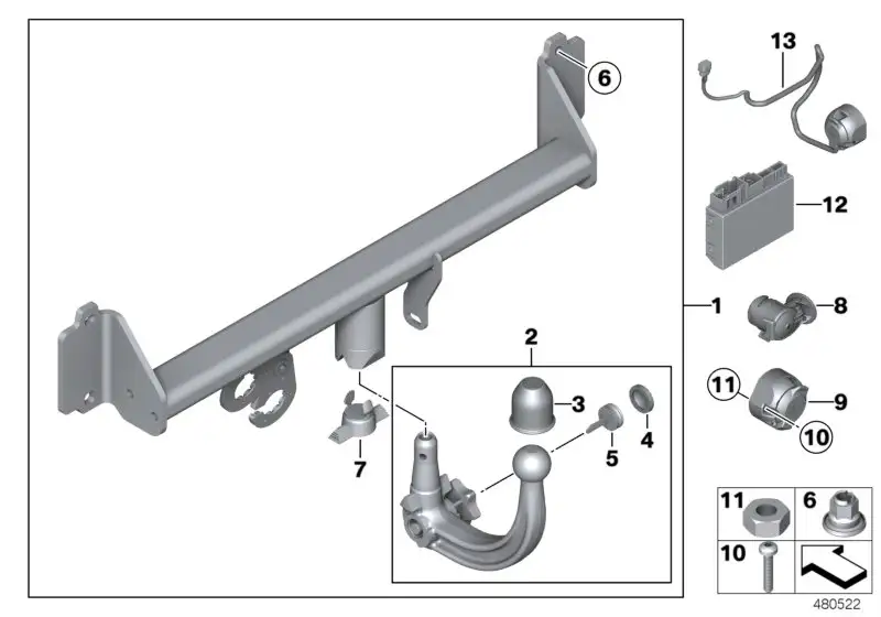 BMW Kugelkopf abnehmbar F25 F26 71606874097 - Bildposition 02