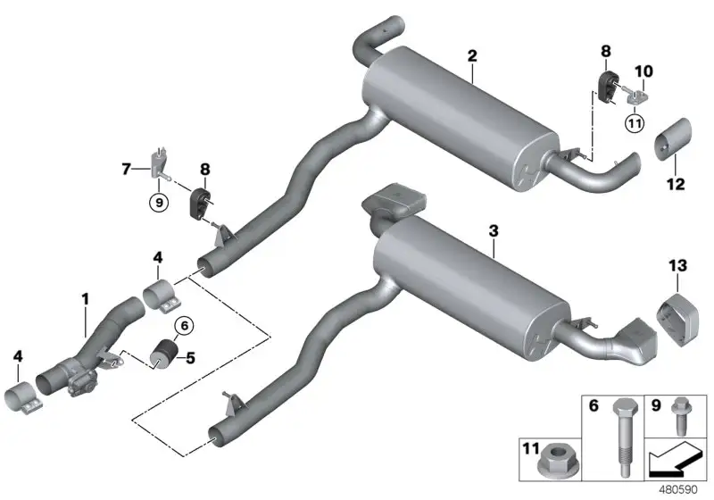 BMW Nachschalldämpfer G30 G31 18308588100