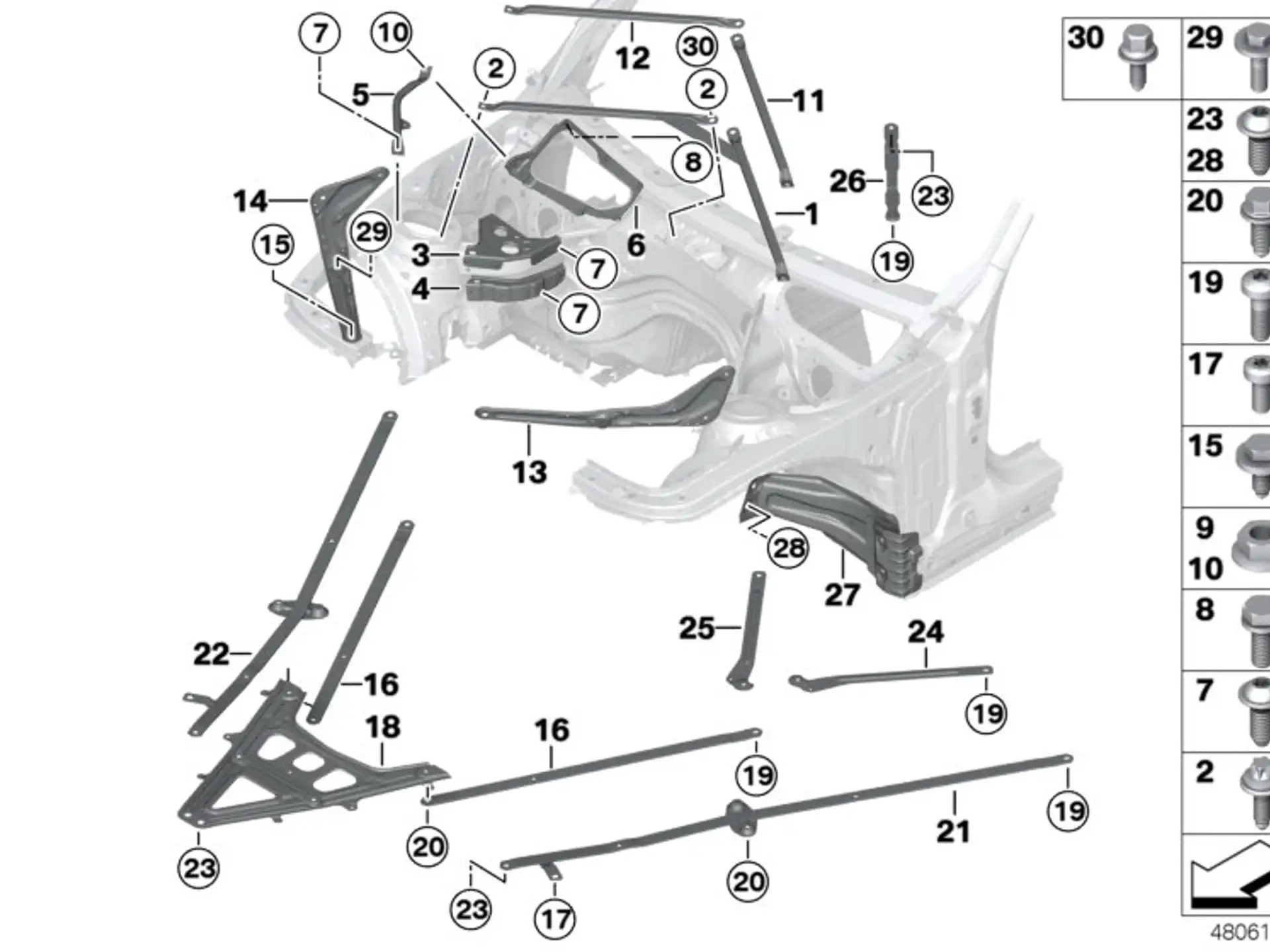 BMW Frontendstrebe links F23 F33 F87 F87N 51647301929