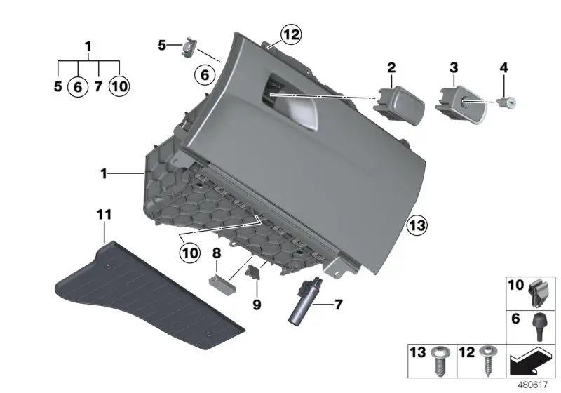 BMW Handschuhkasten F20 F21 F22 F23 51169232972 - 1er F20, 1er F2