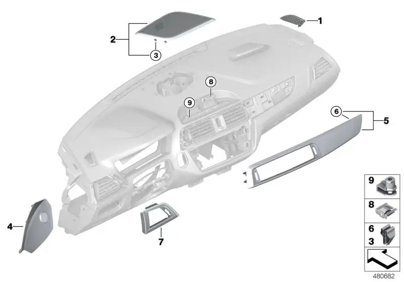 BMW Blende I-Tafel Carbon F87N 51458073752 - Bildposition 05