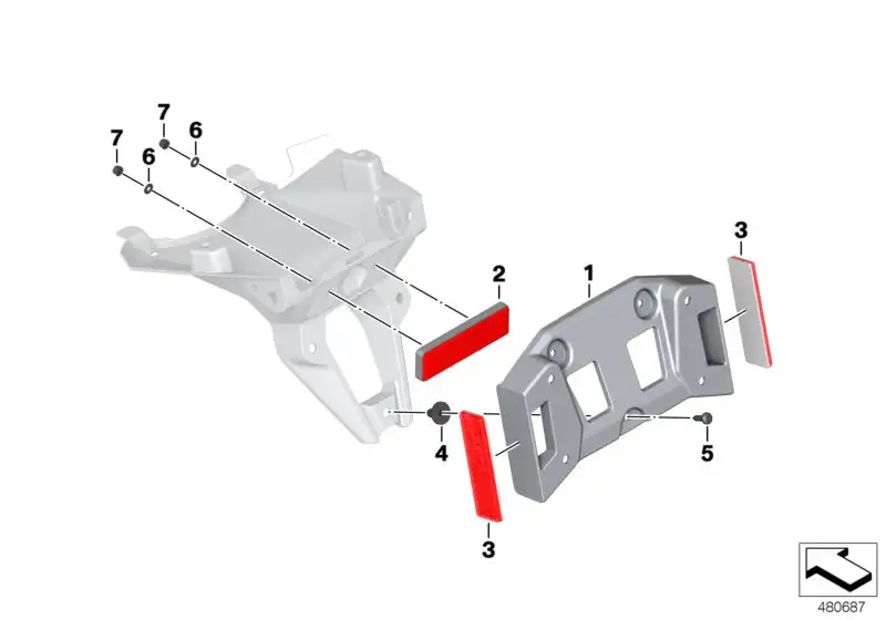 BMW Kennzeichenadapter K50 K51 63148526808