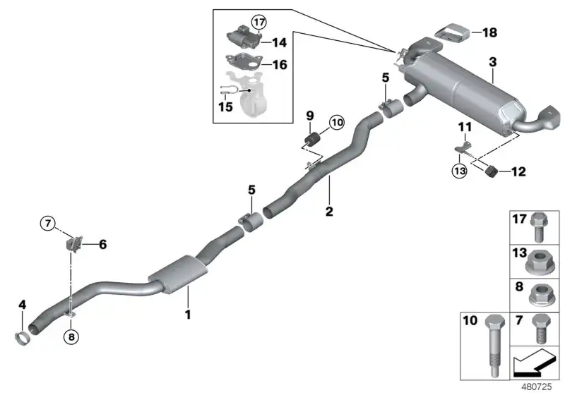 BMW Zwischenrohr 18308652305 - Bildposition 02