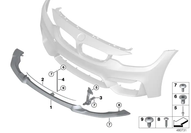 BMW Abstützung Frontsplitter 4er F82 51118066630