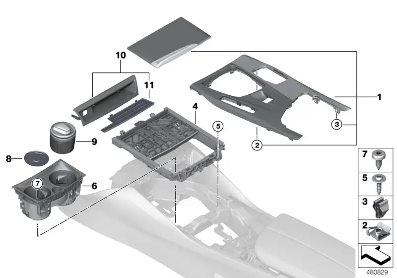 BMW Einlegematte Getränkehalter F90 G30 G31 G32 51169368843
