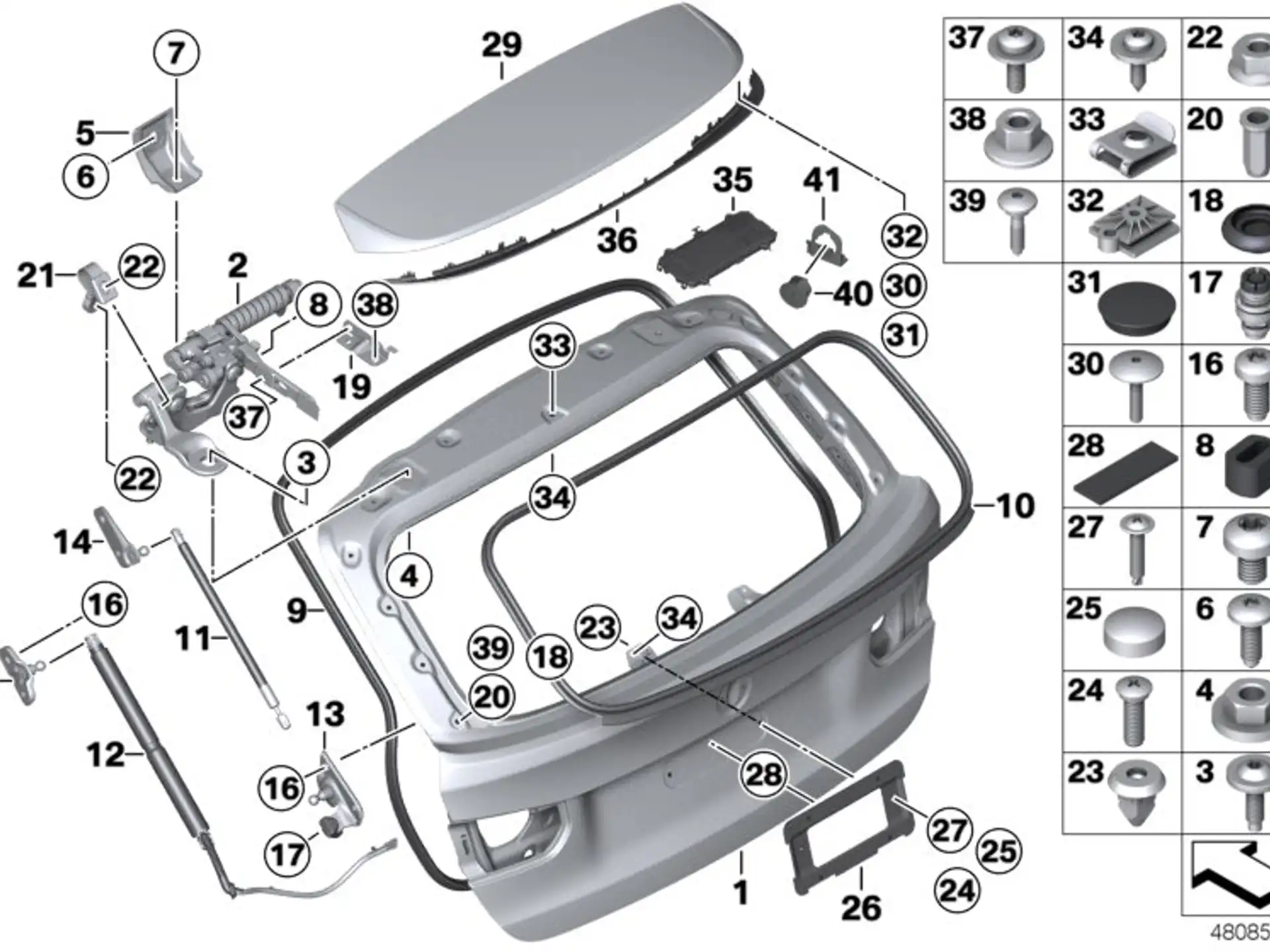BMW Masseband Heckklappe links F31 61129247542