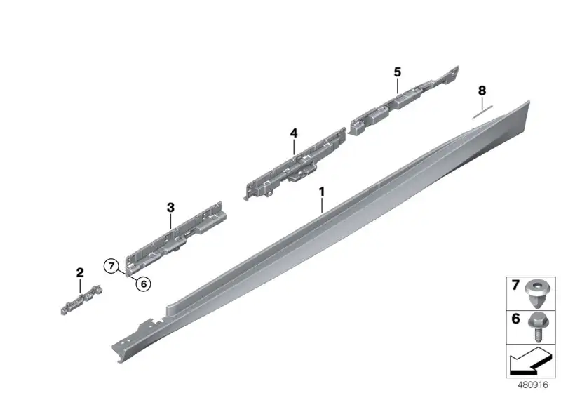 BMW Schwellerverkleidung grundiert rechts F36 51778061488 - 4er F