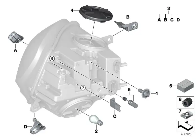 BMW Satz Halter Scheinwerfer F60 63117441309