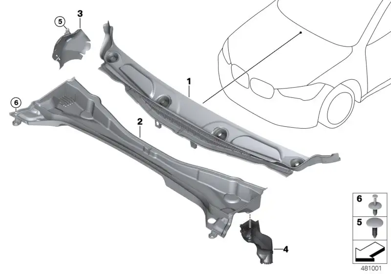 BMW Ablaufkanal links F39 F48 F54 F60 51317355437