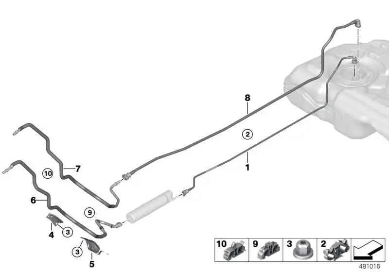 BMW Kraftstoff-Rücklaufleitung F20 F44 F54 16128741857