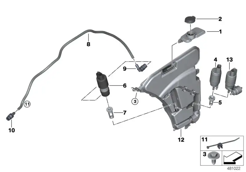 BMW Waschflüssigkeitsbehälter F90 G30 G32 61668071739
