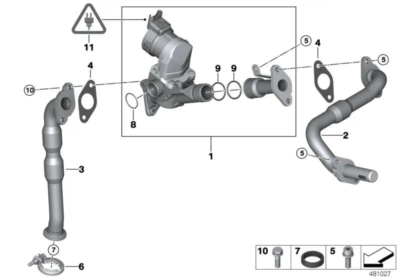BMW AGR-Leitung E81 E82 E87 E88 E90 E91 E92 E93 11717563242 - Bil