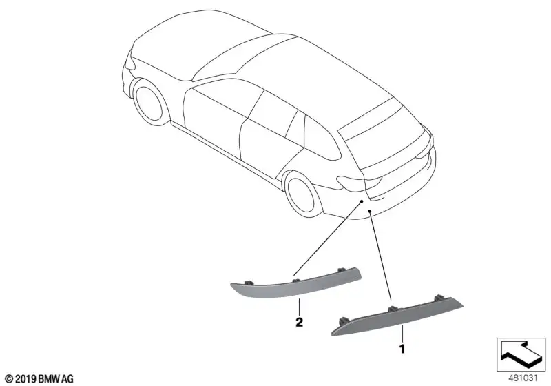 BMW Rückstrahler hinten rechts G31 63147388952