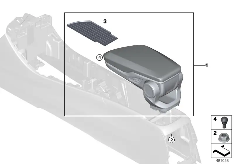 BMW Mittelarmlehne mit Ziernaht F48 51169392386