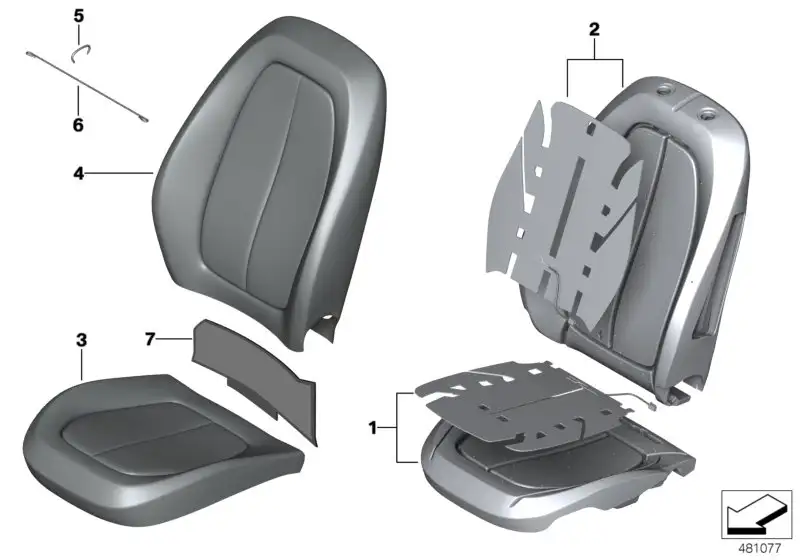 BMW Polsterteil Sitz F45 F46 F48 52107430790