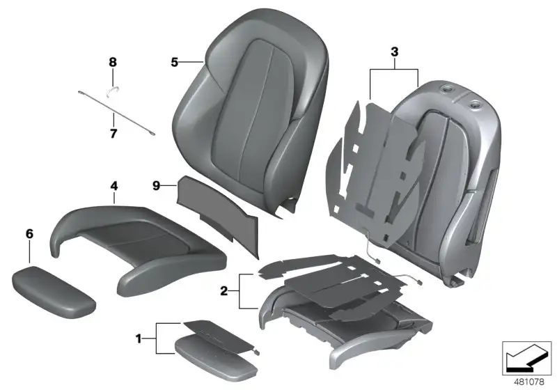 BMW Bezug Oberschenkelauflage 52107374642 - Bildposition --