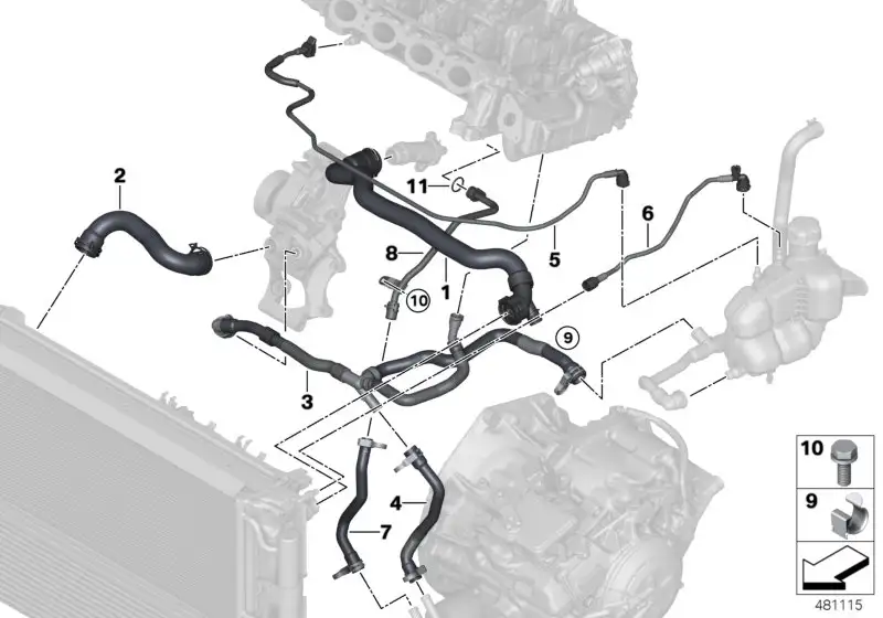 BMW Schlauch Zylinderkopf F39 F45 F46 F48 F54 F55 F56 F57 F60 171
