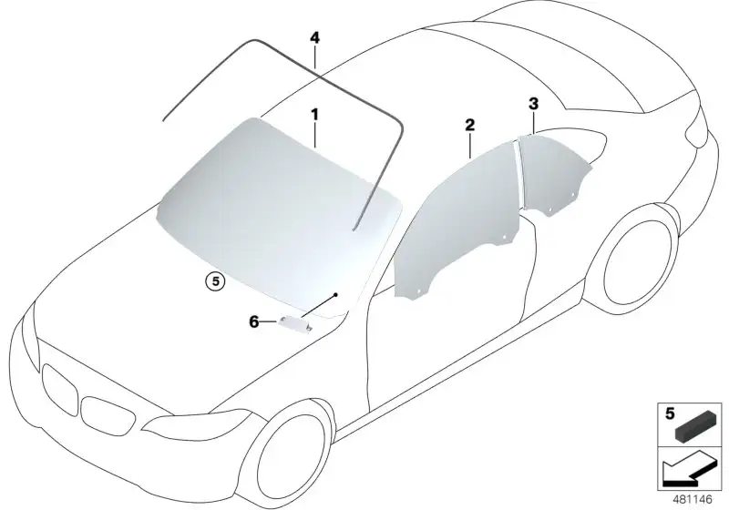 BMW Türscheibe vorne rechts F23 51337268724 - 2er F23 Cabrio /