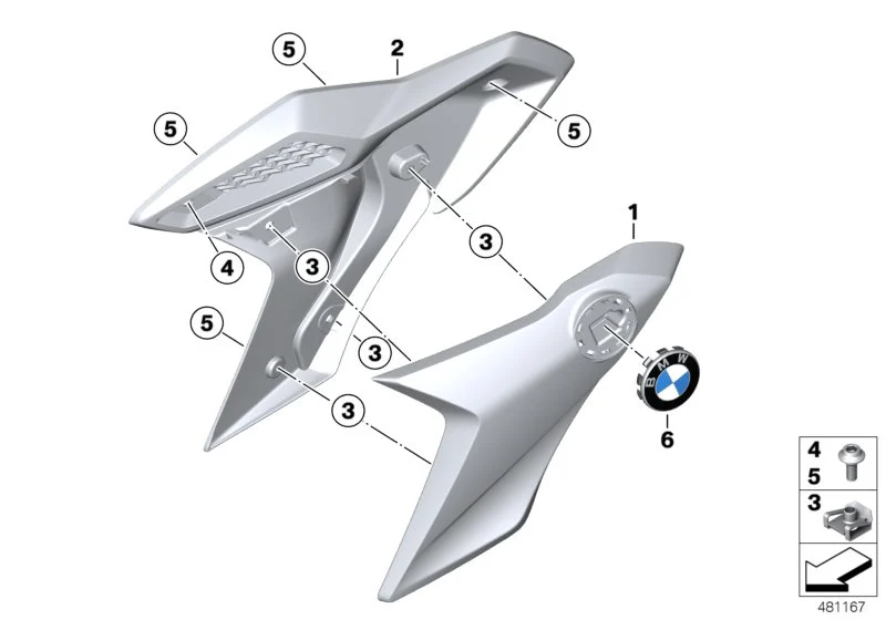 BMW Plakettenträger Rohteil rechts K02 46638388670