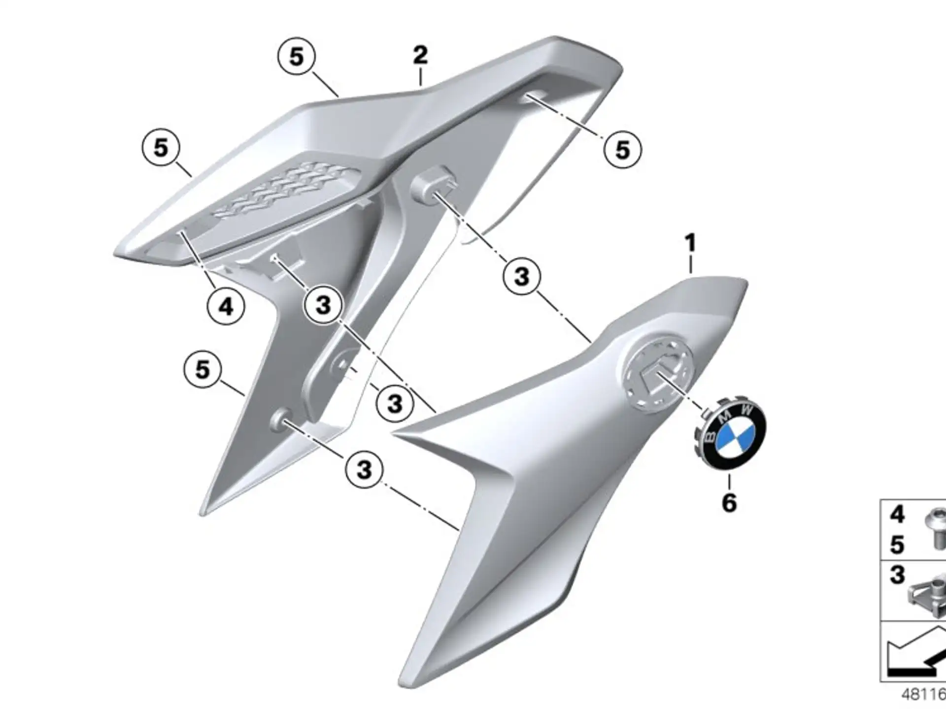 BMW Plakettenträger Rohteil rechts K02 46638388670
