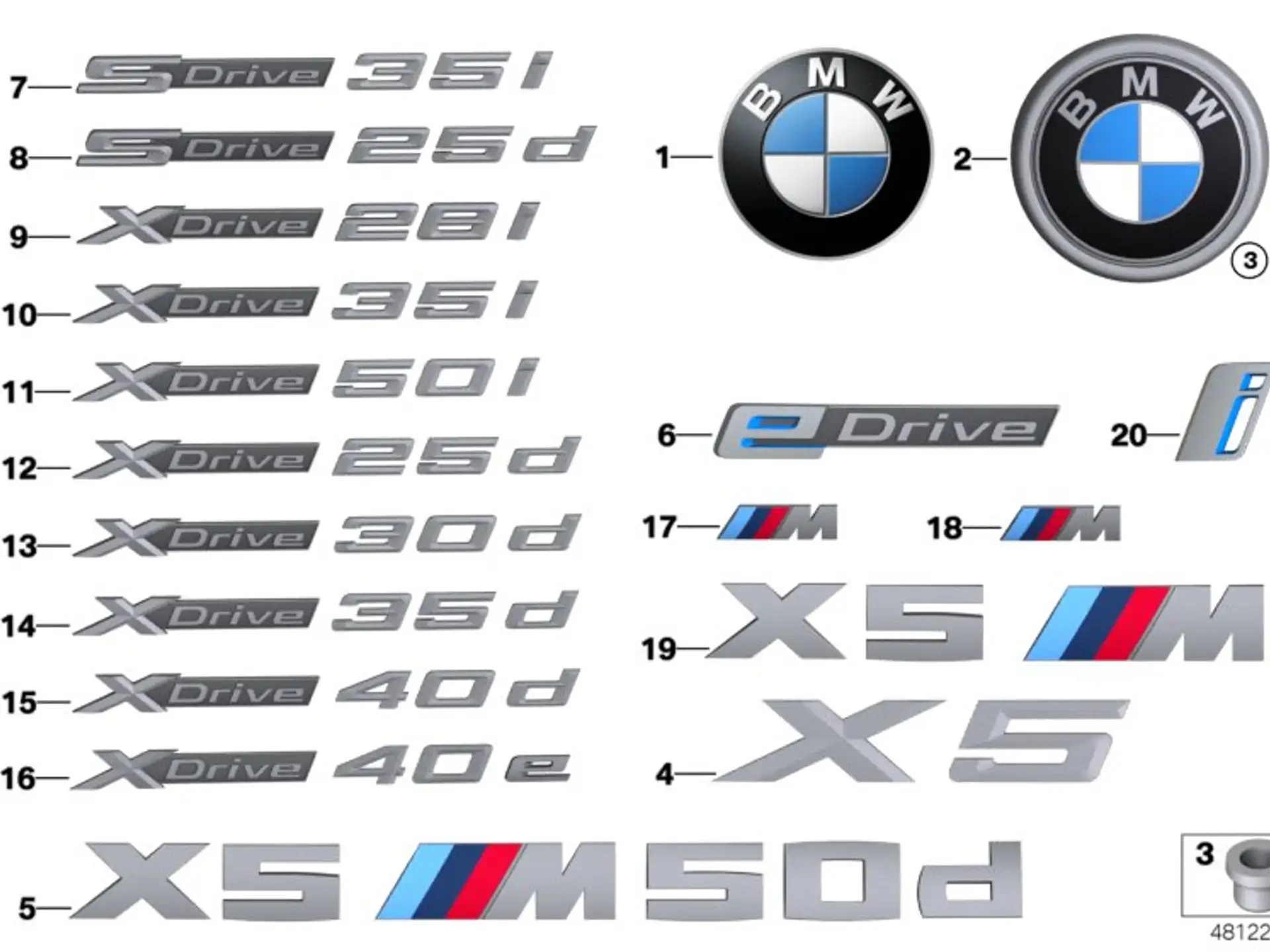 BMW Plakette Heckklappe F15 F16 F85 F86 51147294465