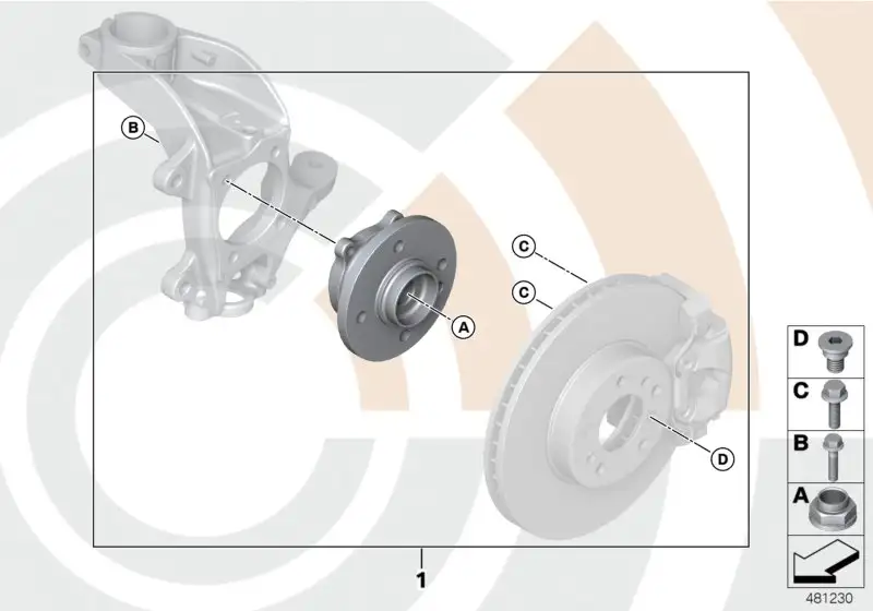 BMW Reparatursatz Radlager vorn R55 R56 R57 R58 R59 31222361234 -