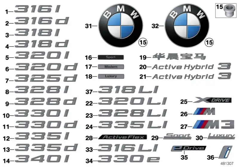BMW Emblem F80 51148068580 - 3er F80