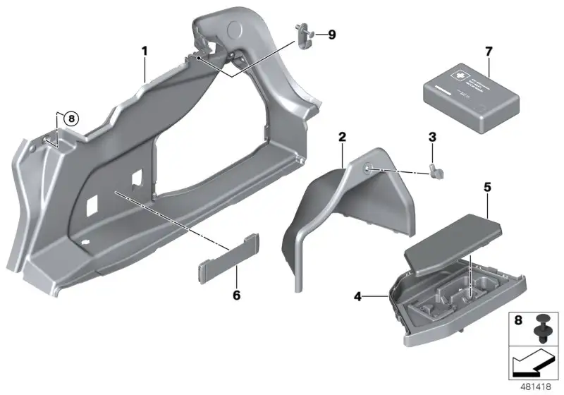 BMW Verkleidung Gepäckraum rechts F32 F82 51477284152 - 4er F32,